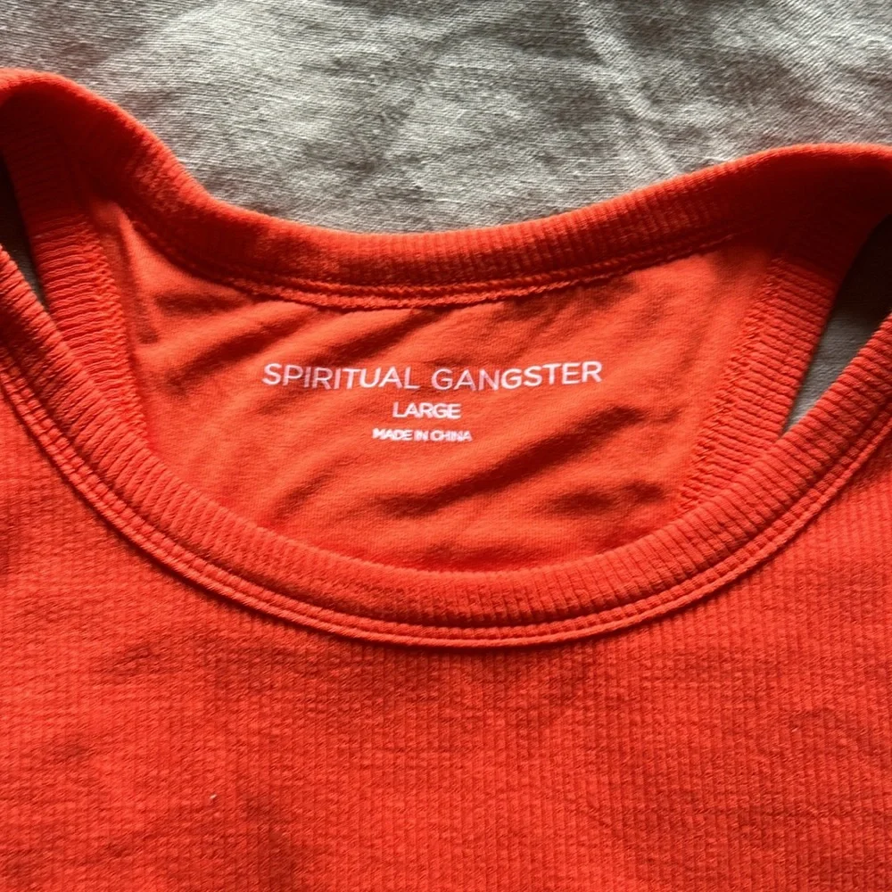 ✨ SPIRITUAL GANGSTER RIBBED TORI CROP TANK SZ L - Picture 5 of 5